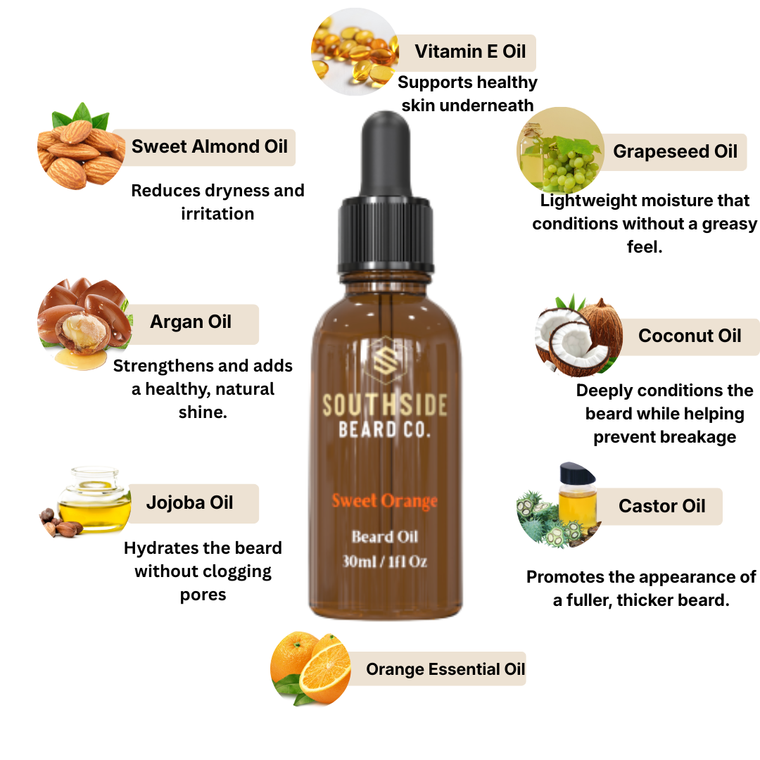 Sweet Orange Beard Oil | 30ml | Burst of Citrus | Softens Beard | Non-Greasy